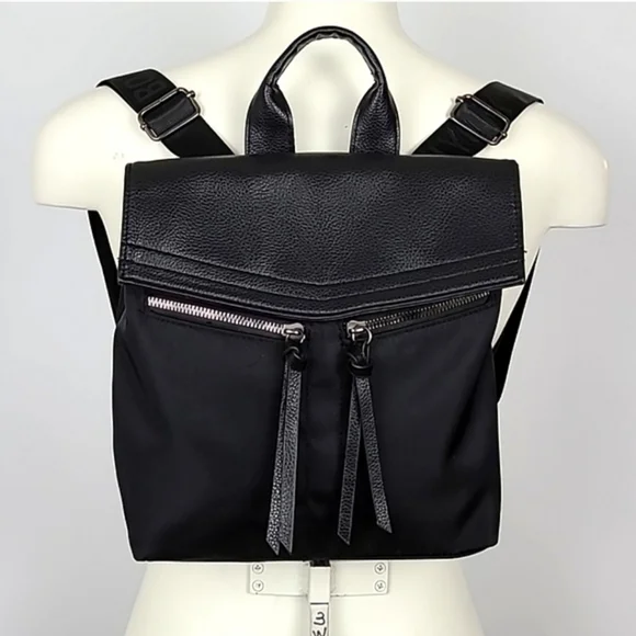 Botkier Trigger Backpack Black Nylon Multi Functional Adjustable Shoulder Straps - Picture 13 of 15
